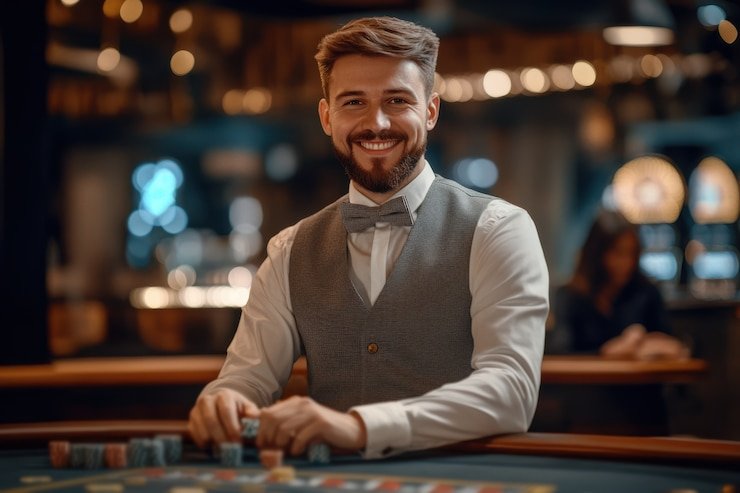 Tampilan meja live-dealer Allbet di platform ciputra 88 dengan dealer profesional dan kamera multi-angle